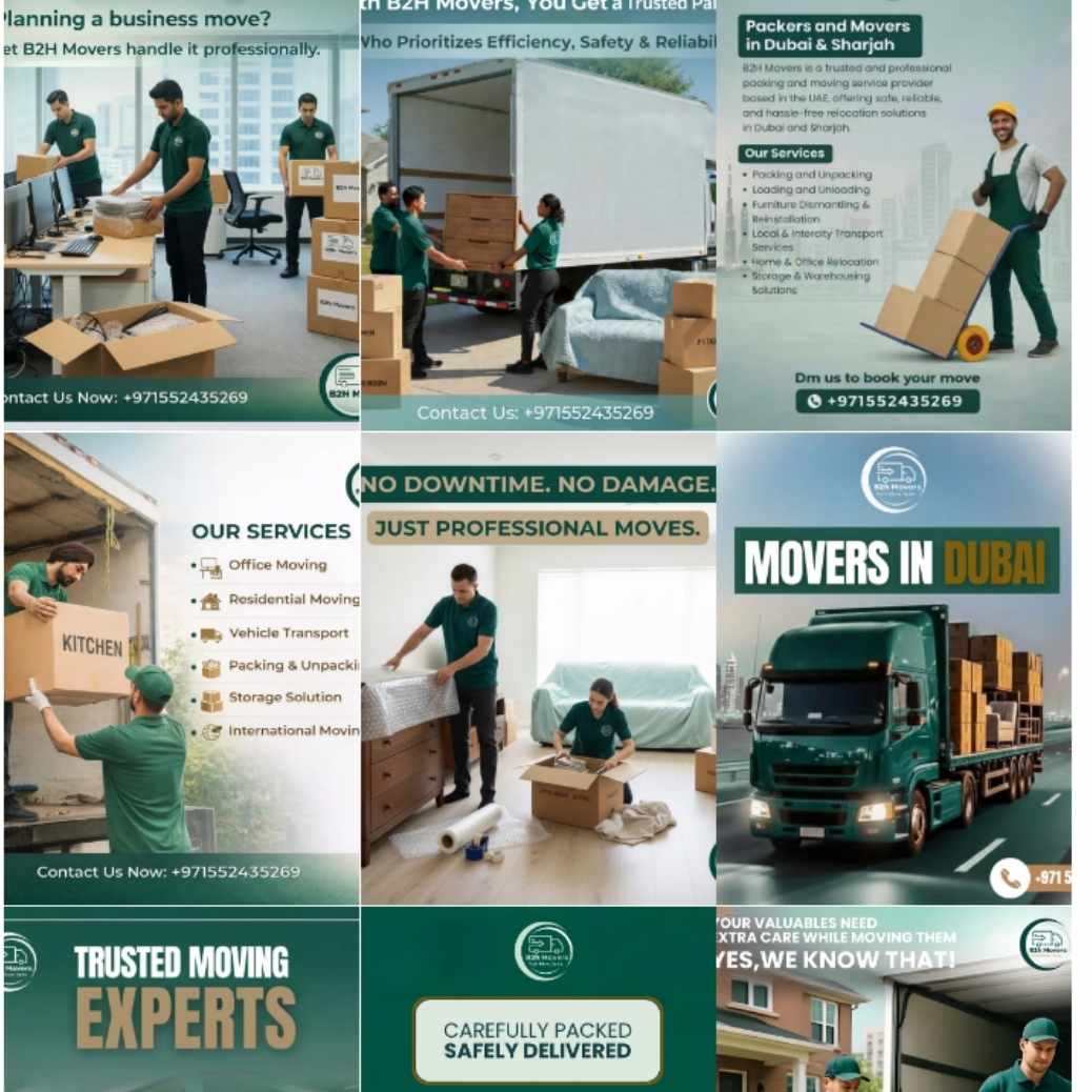 B2H Movers Instagram post design